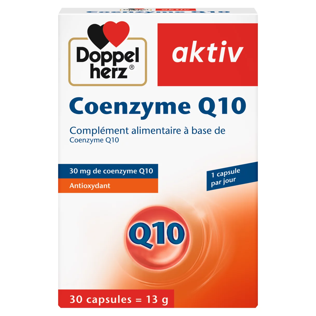 Illustration of the product packaging Doppelherz aktiv Coenzyme Q10 front view